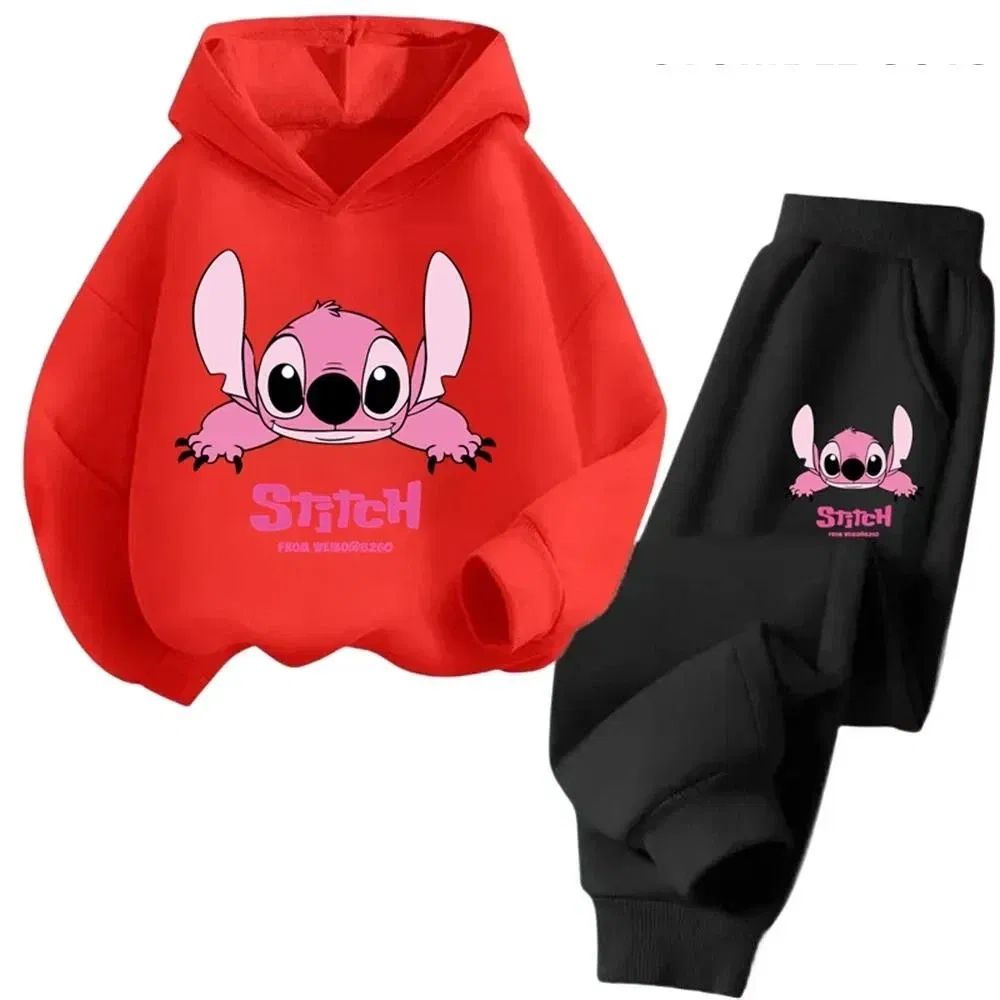 Color: Gold, Kid Size: 3T - Children Hoodies Stitch Kawaii Fashion Pullover Sweatshirt Anime Trucksuit Manga Cartoons Girls Boy Kids Autumn Casual Clothes
