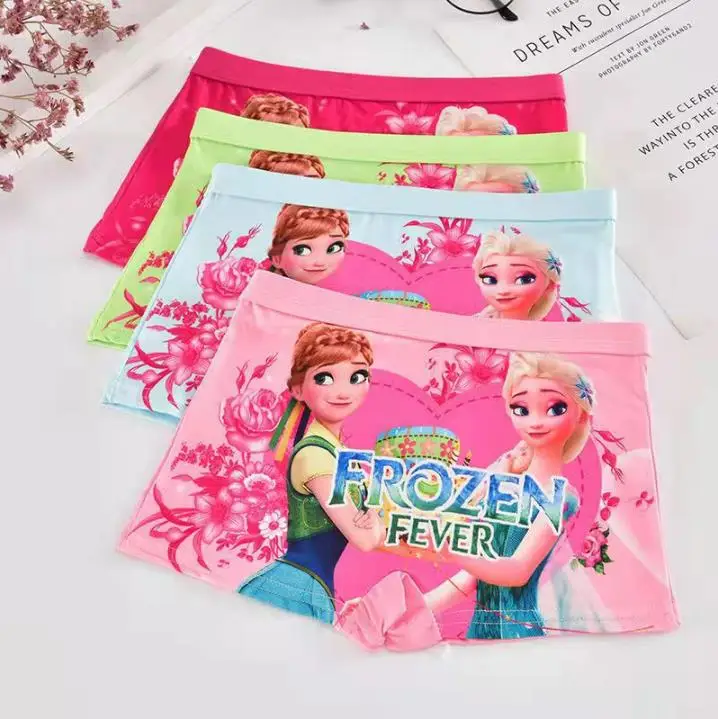 Color: Orange, Size: 12" - 1pcs Disney Frozen Pattern Panties Princess Anna Elsa Cartoon Print Baby Girl Underwear Summer Cotton Breathable Pants Clothing