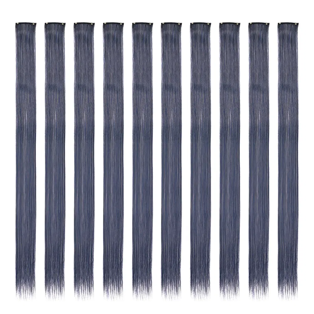 Color: T1B/4/27, Stretched Length: 22inches, Ships From: CHINA - Synthetic 10 Pcs Straight Hair Extensions Clip in Hairpieces 22 Inch Hightlight Colorful Hair for Women Party Cosplay Gifts