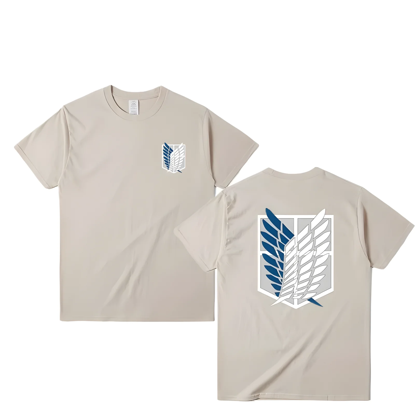 Color: Dark Grey, Size: S - Attack on Titan T-shirt Wings of Freedom Short Sleeve Ackerman Mikasa Eren Jaeger Men Cotton Tops Summer Oversized O-Neck Tee