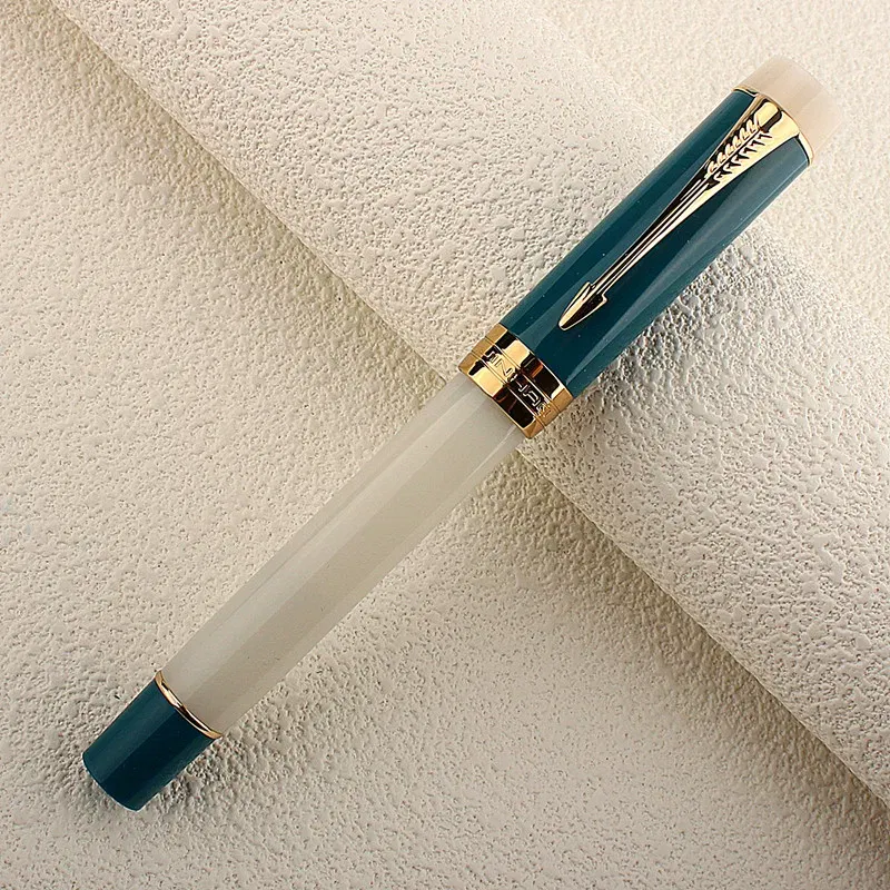 Color: Red, Nib Size: XF - JINHAO 100 Centennial Fountain Pen Resin Gold Clip Nib EF F M Students Pens Business Stationery School Office Supplies PK 9019