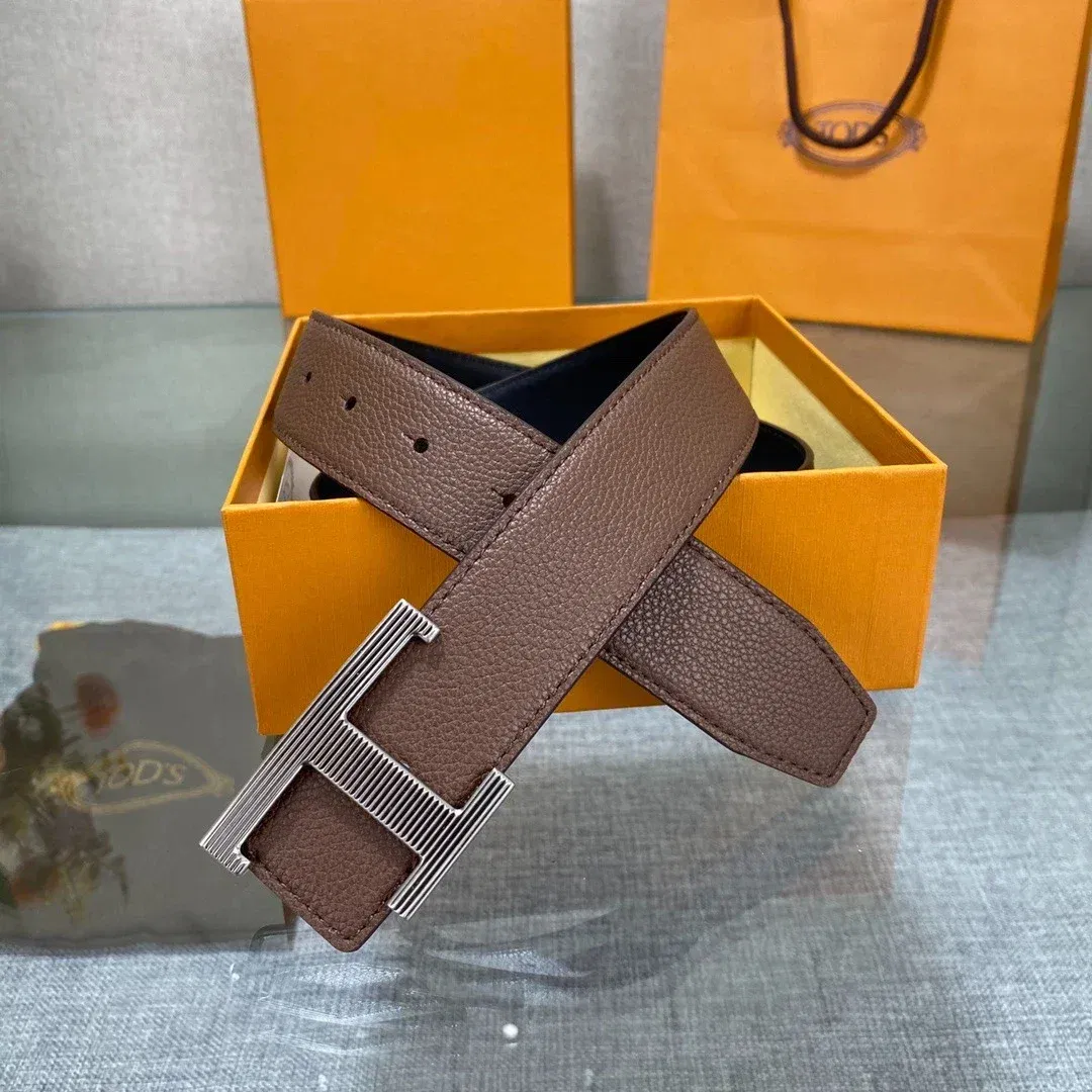 Color: Gold, Belt Length: 120cm - New Style Leather Belt for Men and Women, Classic Cowhide T Buckle Design Belt, Light Luxury, Classic and Versatile Gift