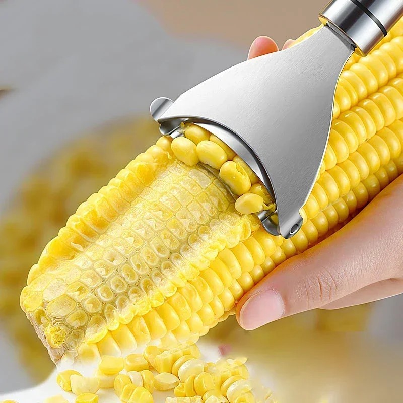 Stainless Steel Serrated Corn Peeler  Efficient Corn Shaver, Thresher & Multi-Functional Kitchen Gadget