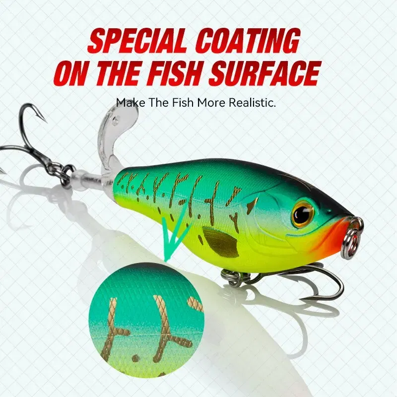 Size: 120mm, Color: Slate Gray - Kingdom Topwater Propeller Pencil Bait Popper Whopper Plopper 90mm 11g 110mm 17g Artificial Wobblers For Bass Pike Hard Lures