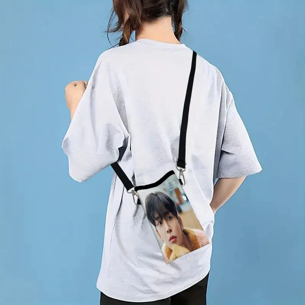 Color: Beige, Size: Extra Large - SF9 Rowoon Print Phone Bag Adjustable Detachable Strap Designed Women Crossbody Bag Convertible Shoulder Bag3.3