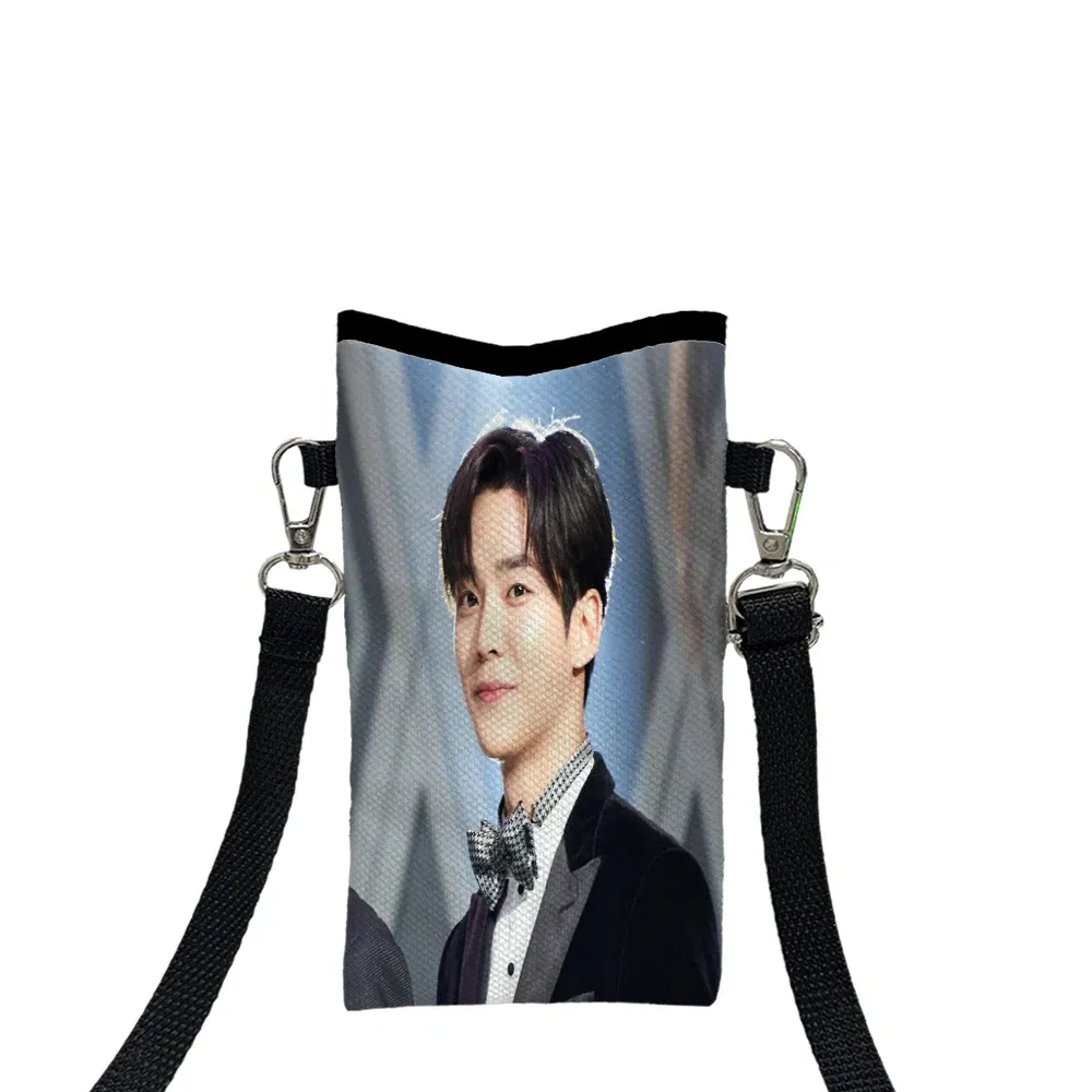 Color: Beige, Size: Extra Large - SF9 Rowoon Print Phone Bag Adjustable Detachable Strap Designed Women Crossbody Bag Convertible Shoulder Bag3.3