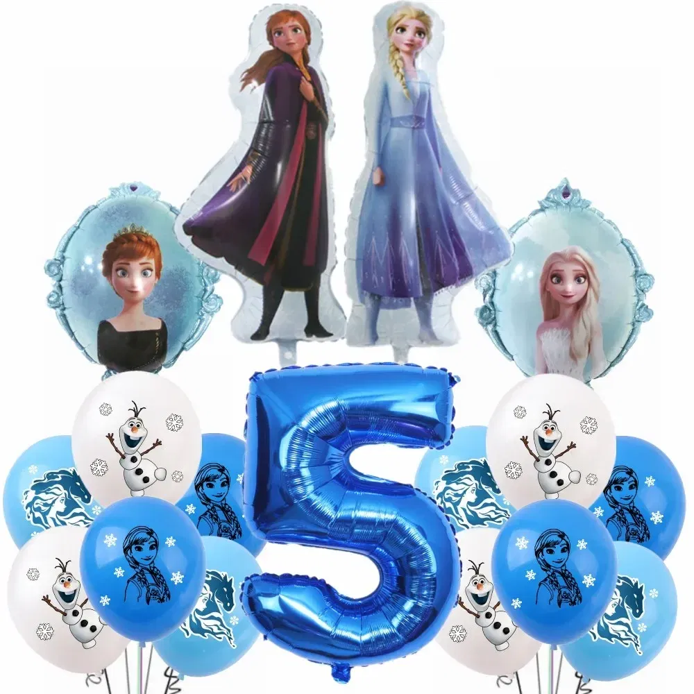Color: Black, Ships From: CHINA - New Frozen Elsa Anna Party Decorations Snow Queen Theme Tableware Balloon Set Baby Shower Kids Girls Birthday Party Supplies