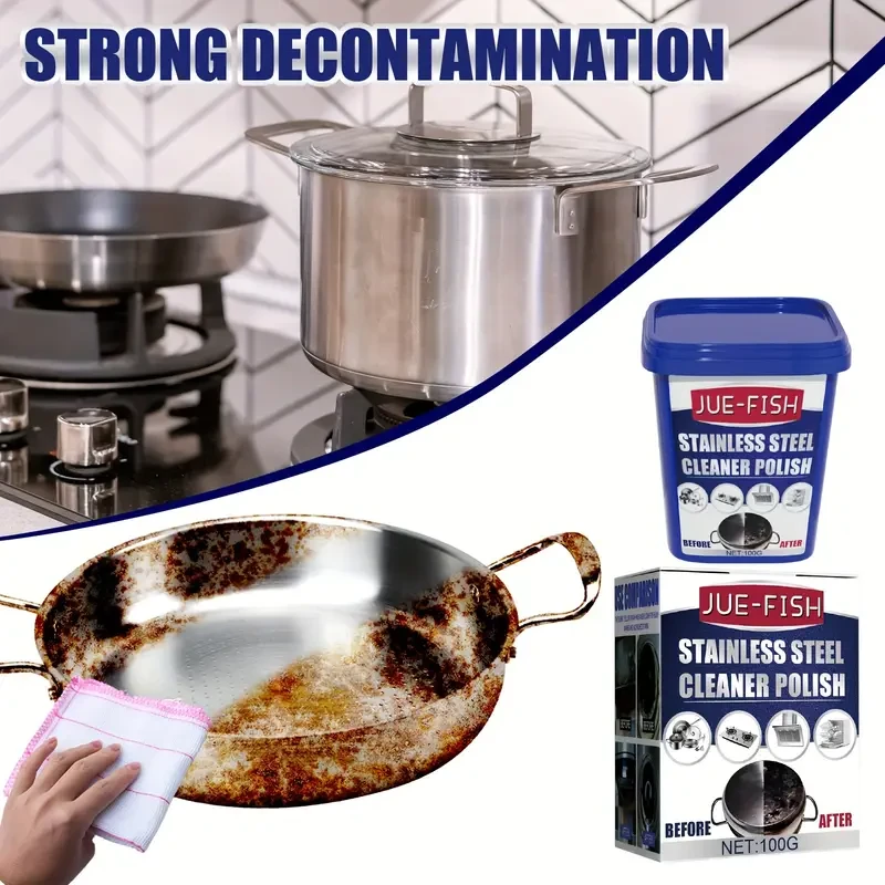 100g [Strong Dirt Removal] Stainless Steel Cleaning Paste Kitchen Stove Cleaning Paste