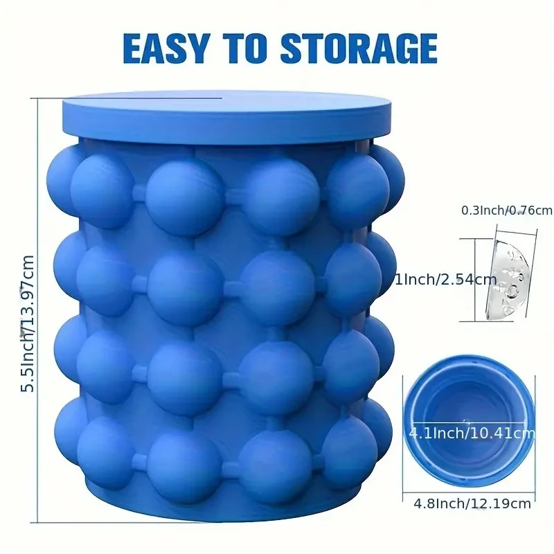 Ice Cube Mold Ice Trays, Large Silicone Ice Bucket Ice Cube Maker