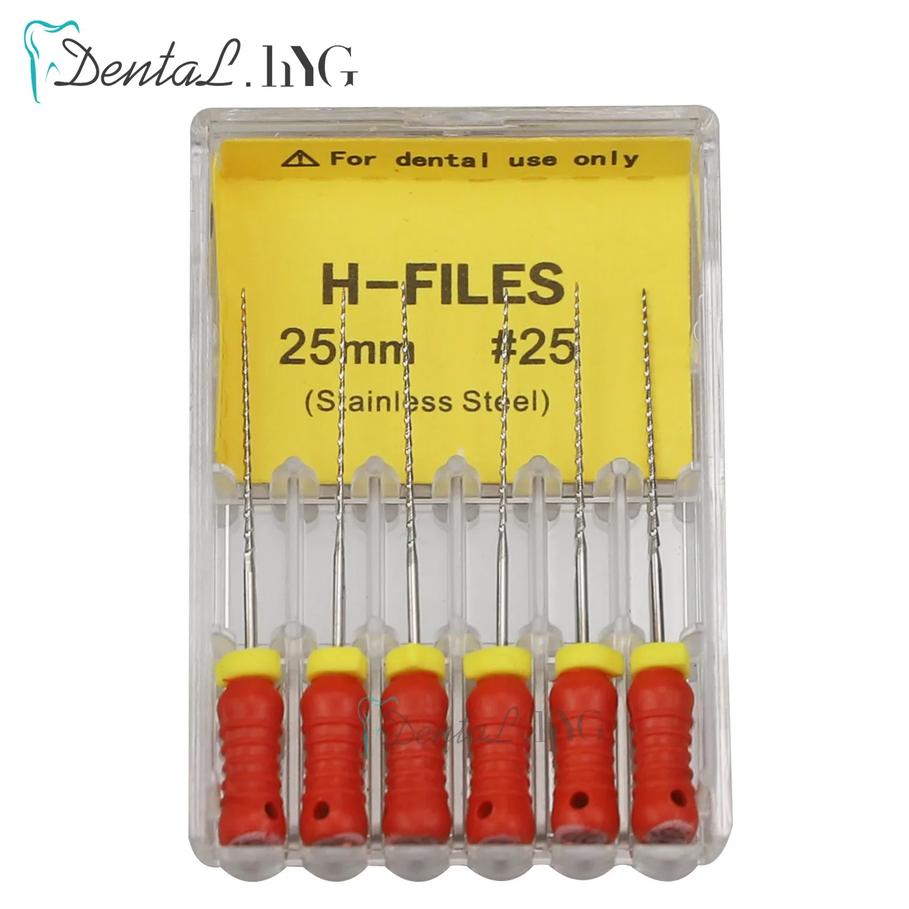 Color: Pink Red - 6Pcs/Pack Dental Tools Root Cannal Endo K File 21mm 25mm Stainless Steel Endodontic Instruments Dentist Dentistry Odontologia