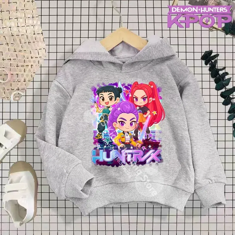 Color: SKY BLUE, Kid Size: 2T - 2025 KPop Demon Hunters Hoodie Fashion Rumi Sweatshirt Pullover Cute Long Sleeve Autumn Boys Girls Cartoon Y2K Hoody Sportswear
