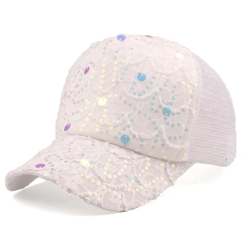 [YARBUU] Sequin Baseball Cap Sunshade Net Cap For Outdoor Activity Light Panel Baseball Hat Sunshade Sunscreen Peaked Cap