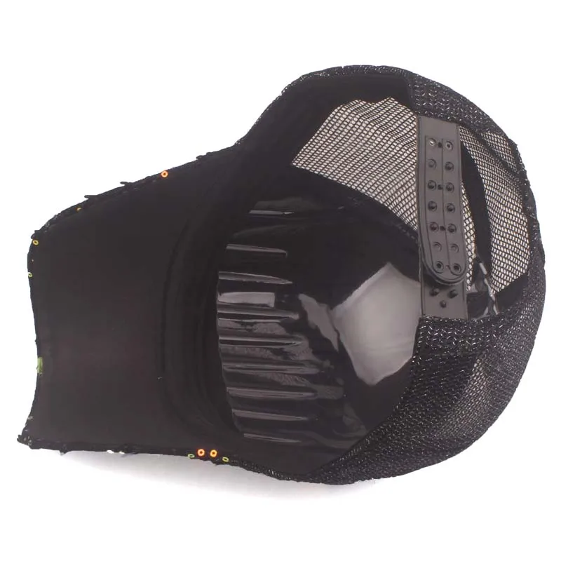 [YARBUU] Sequin Baseball Cap Sunshade Net Cap For Outdoor Activity Light Panel Baseball Hat Sunshade Sunscreen Peaked Cap
