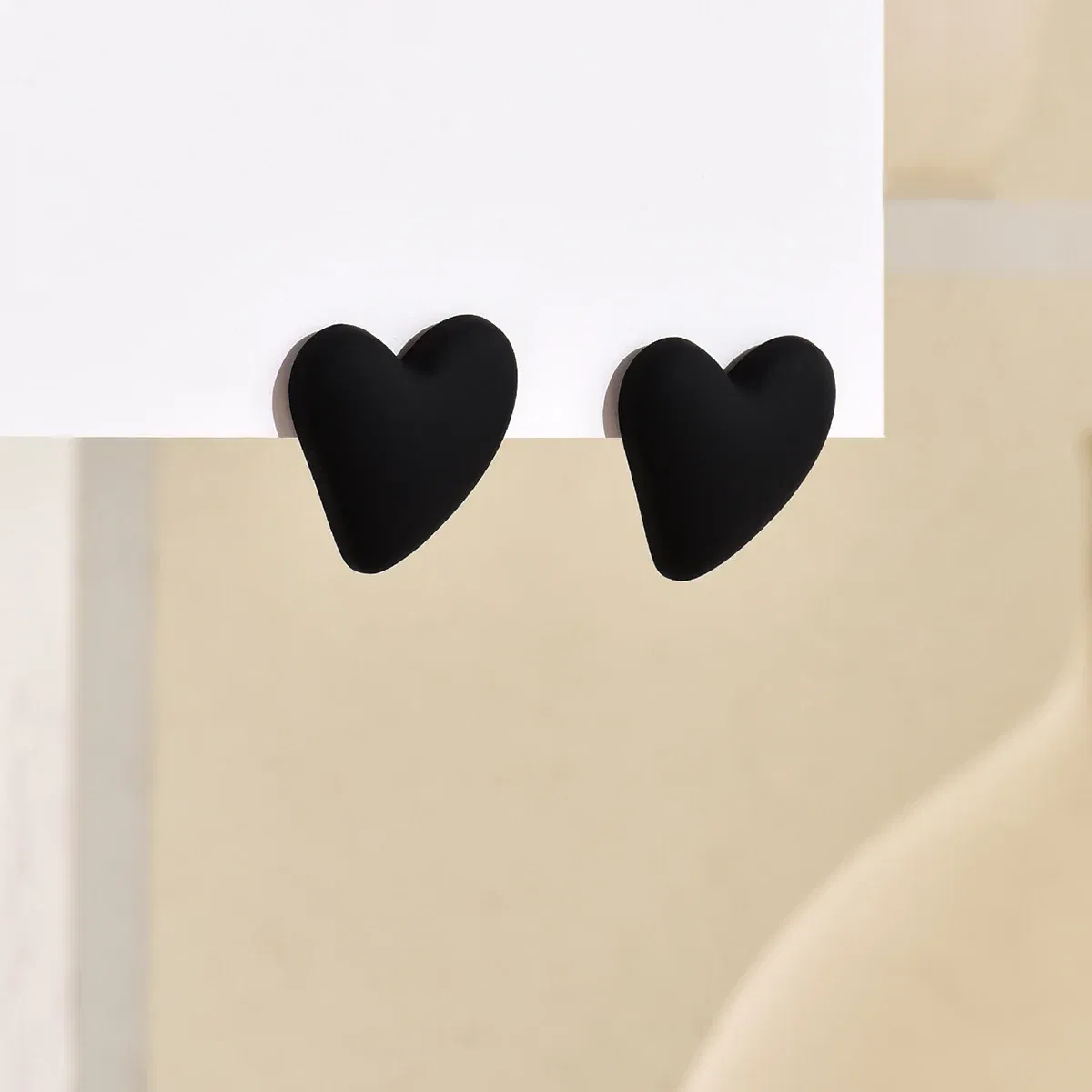 Metal Color: SILVER PLATED - Koean Fashion Candy Color Acrylic Love Eardrop Simple Design Geometric Heart Party Jewelry Earrings Ear Studs All-match EarStuds