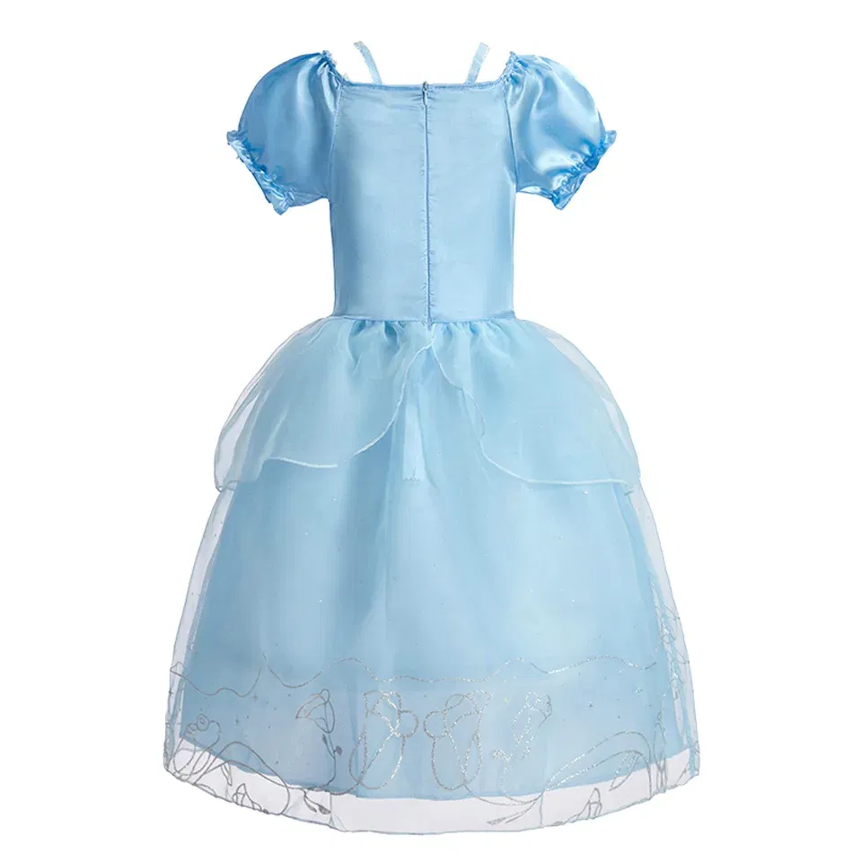 Color: Gold, Kid Size: 4T - Children Halloween Disguise Aurora Cinderella Disney Princess Costume Festival Dress up Kids Girls Sleeping Beauty Frock 1-12Yrs