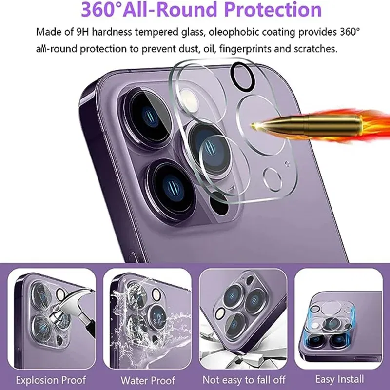 Color: Sky blue, Bundle: Bundle4 - 4PCS Full Cover Camera Lens Protector Glass for IPhone 11 12 13 14 15 Pro Max Mini for IPhone Xs Max XR X 14Plus Tempered Glass