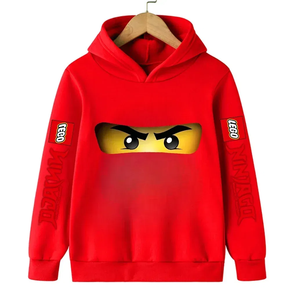 Color: Silver, Kid Size: 9 - Lego Phantom Ninja Cartoon Children's Hooded Hoodies Casual Sports Sweatshirt 3-13 Year Old Boy Kid Baby Girls Clothes Pullover