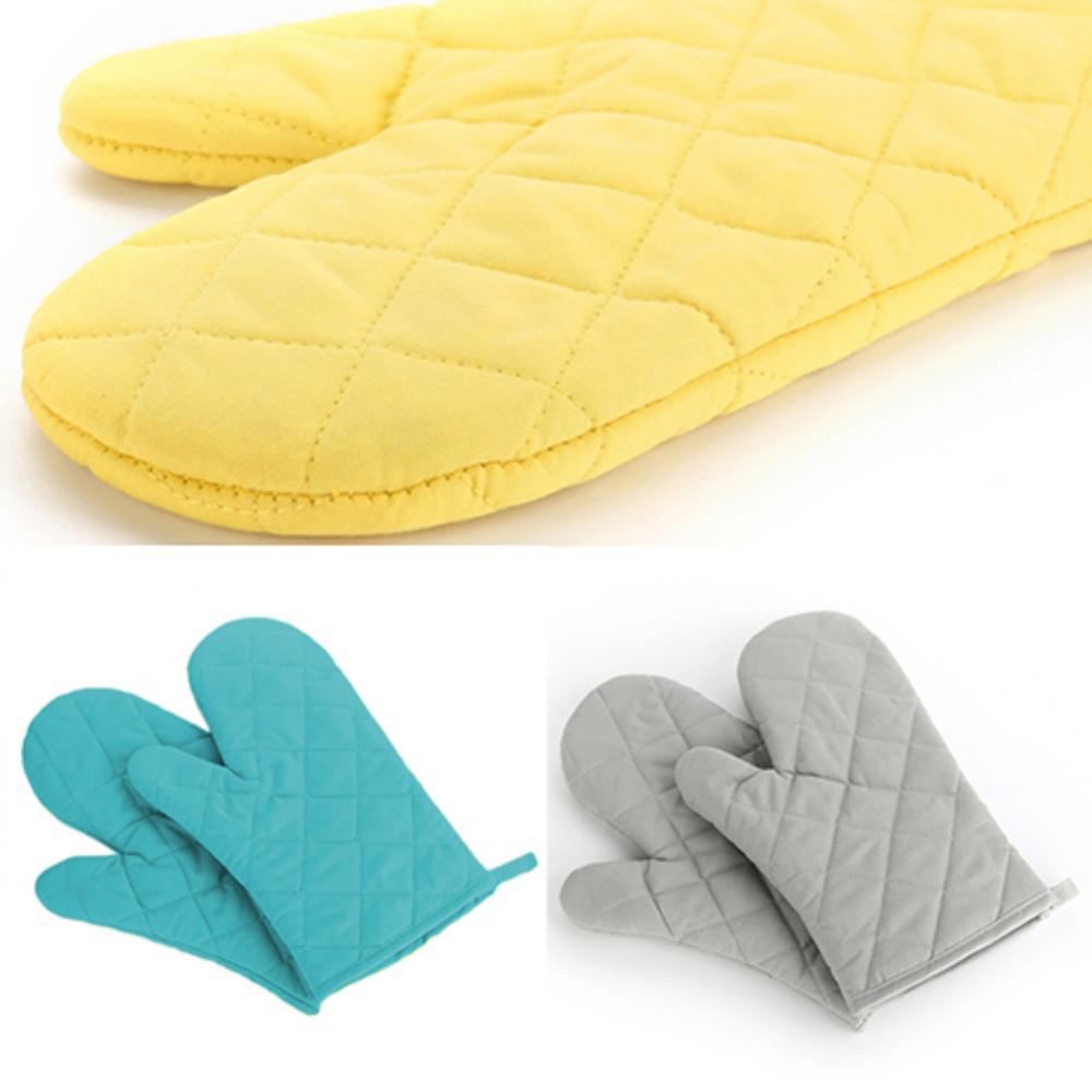 Color: black - Cotton Oven Mitt High Quality Heat Proof Resistant Protector Kitchen Cooking Pot Holder Glove Kitchen Bakeware