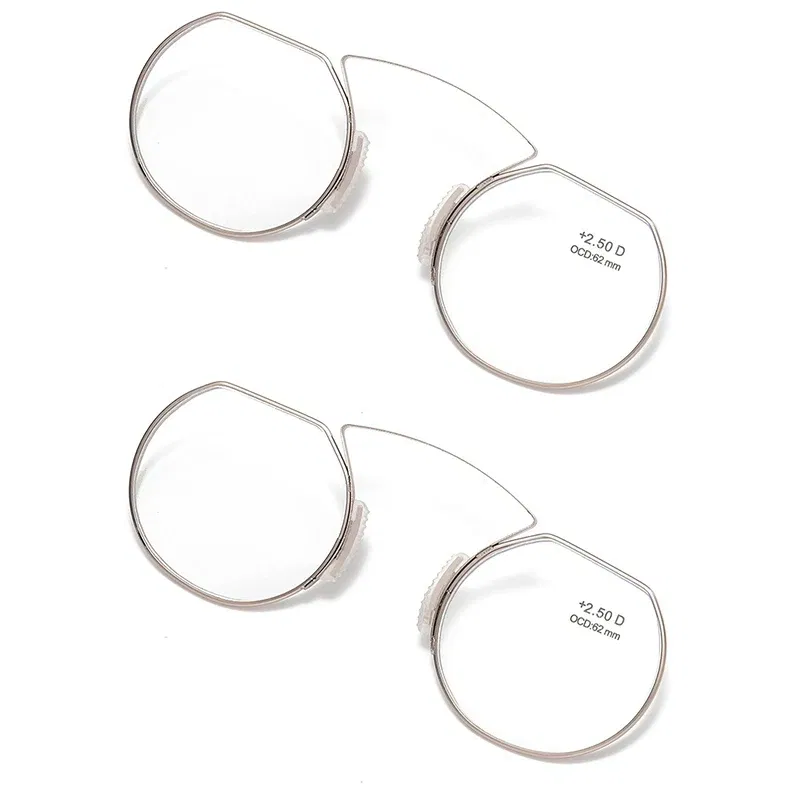 Frame Color: Pink, Eye Prescription: +150 - Women Clip Nose Reading Glasses Anti Blue Light Presbyopic Glasses Men Portable Men's Eyeglasses Anti-Lost Legless Bezel + Case