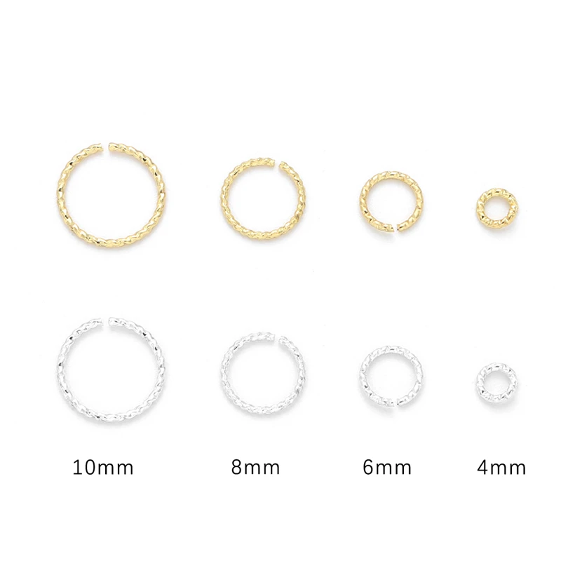Color: Blue, Ships From: CHINA - 20pcs 4/6/8/10mm Silver/14K Gold Plated Brass Jump Rings Open Loops for Bracelet Necklace Earring DIY Jewelry Making Findings