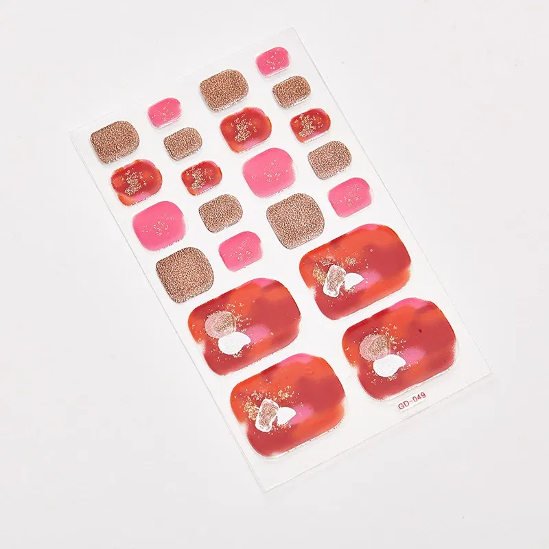 Color: Jade green - 22 Tips/Sheet Full Beauty Loveliness Designed Manicure Valentines Nail Art Designer Nail Decals Novidades Nail Sticker Set