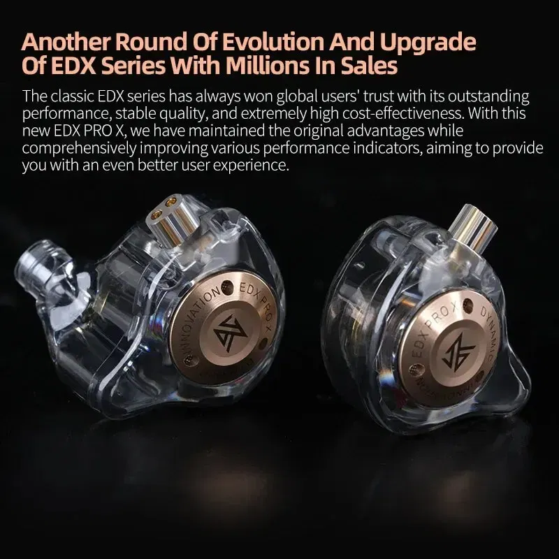 Color: WHITE - KZ EDX PRO X Wired Earphones HIFI Stereo Bass Music Earbuds In Ear Sport Headphones Noise Cancelling Gaming Headset