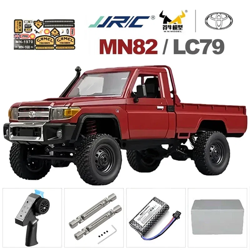 Color: light yellow - MN MN82 1:12 Retro Rc Car With LED Lights Full-scale Simulation LC79 Professional 4WD Remote Control Pickup RC Truck Model Toys