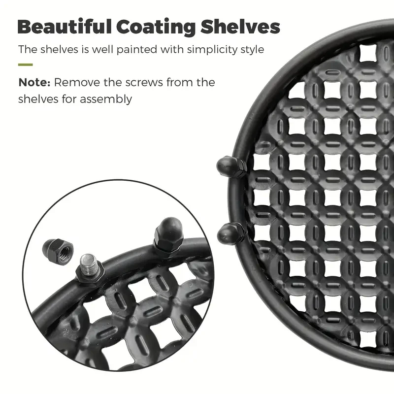 4-Tier Tall Metal Plant Stand - Black Iron Flower Planter Rack for Indoor and Outdoor Use