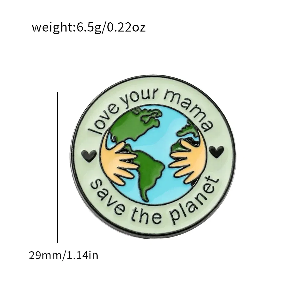 Metal color: Light Yellow Color, Ships From: CHINA - Protect Your Home Enamel Pins "Save The Planet" Sign Green Wreath Home Brooch Protect Ecology Environment Accessories Badge