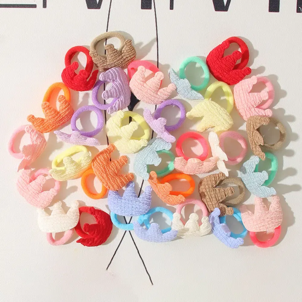 Color: Other - 10/30Pcs Children Hairbands No Harm Hair Cartoon Towel Rope Ponytail Holder Kids Mini Rubber Band Headwear Girls Halloween Gift