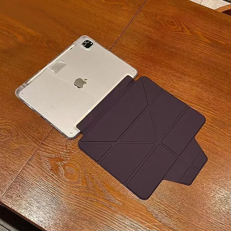 Color: PURPLE, Size: fifteen - Case Magnetic for iPad Air 11 Cover iPad Air 4 5 10th 10.9 9.7 7th 8th 9th Gen 10.2 3 pro 10.5 11 With Y-Shaped Fold Clasp Funda