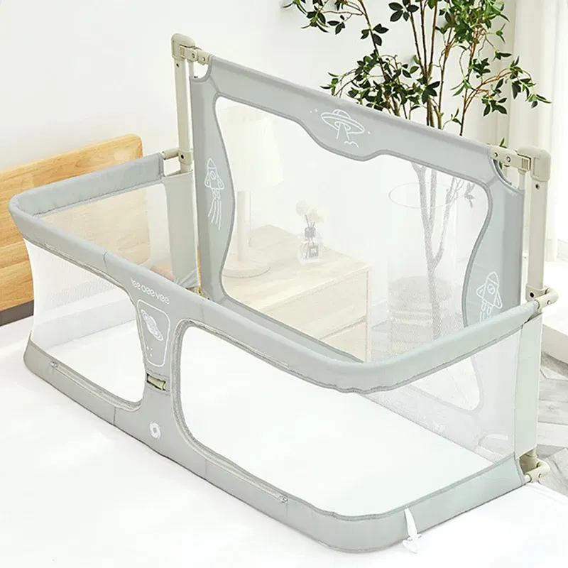 Color: Green, Ships From: CHINA - IMBABY Baby Safety Barrier Liftable Protective Side Bed 3 in 1 Baby Crib Portable Bed Rail Guard Sleeping Space for Baby Nest