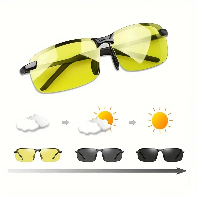 Photochromic Polarized Sports Fashion Glasses - Day & Night Driving, Outdoor Leisure Eyewear