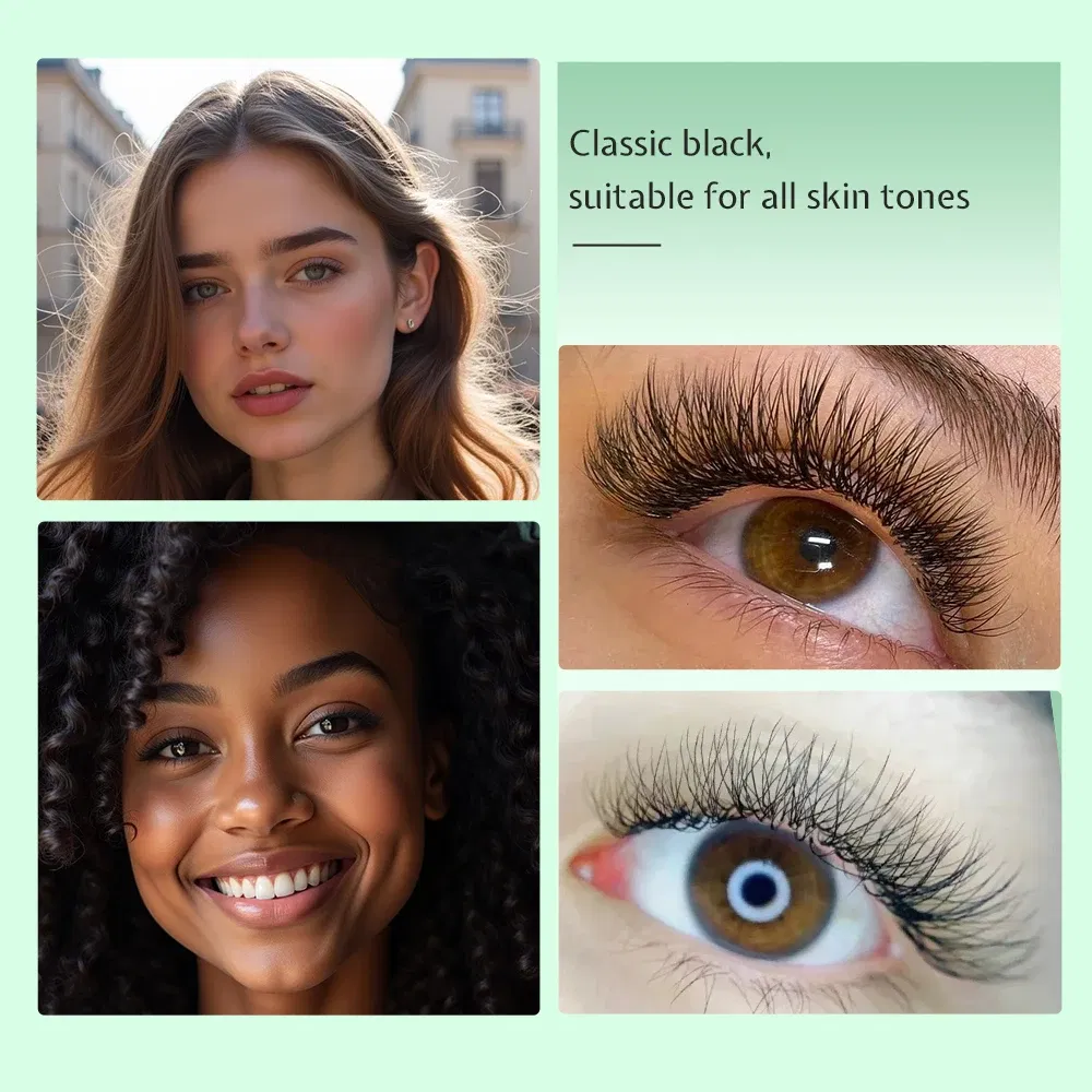 Curl: C, Thickness: 0.07mm, Length: 17mm - Yelix Smaller Opening 3D Lashes Narrow 3D W Shape Eyelash Extension Premade Volume Fan Lashes Natural Soft Eyelash