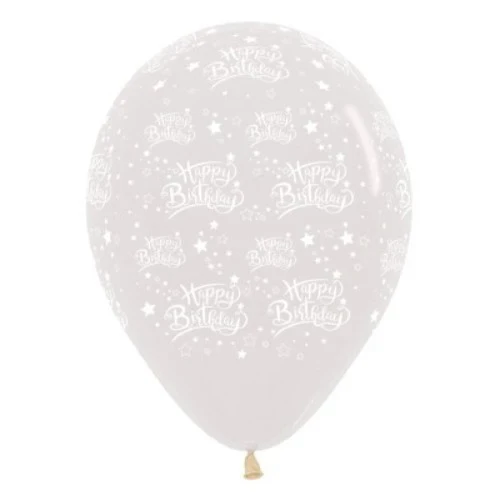 30cm Happy Birthday Stars Crystal Clear Jewel - Pack of 25