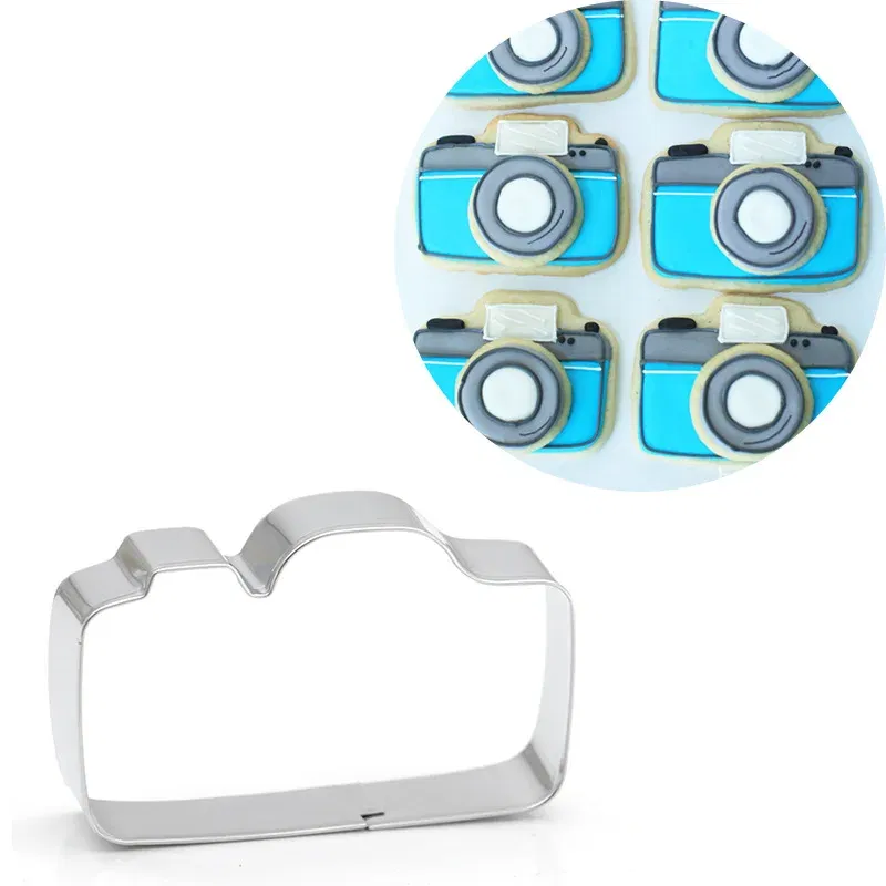 Camera Cookie Cutter Stainless Steel Biscuit Knife Baking Fruit Kitchen Mold Embossing Printing