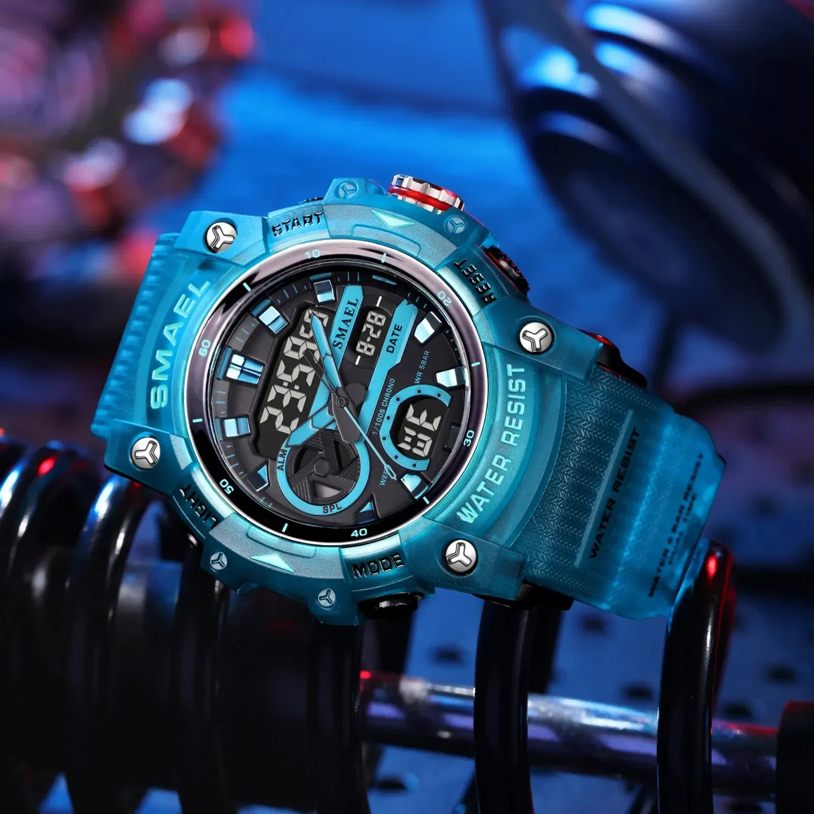 Color: WHITE - SMAEL Sport Watches Waterproof Digital LED Display Analog Alarm Clock 8086 Young Fashion Quartz Wristwatches