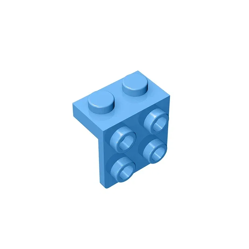 Color: SKY BLUE - Gobricks GDS-641 ANGLE PLATE 1X2 / 2X2 compatible with lego 44728 21712 92411 children's DIY Educational Building Blocks