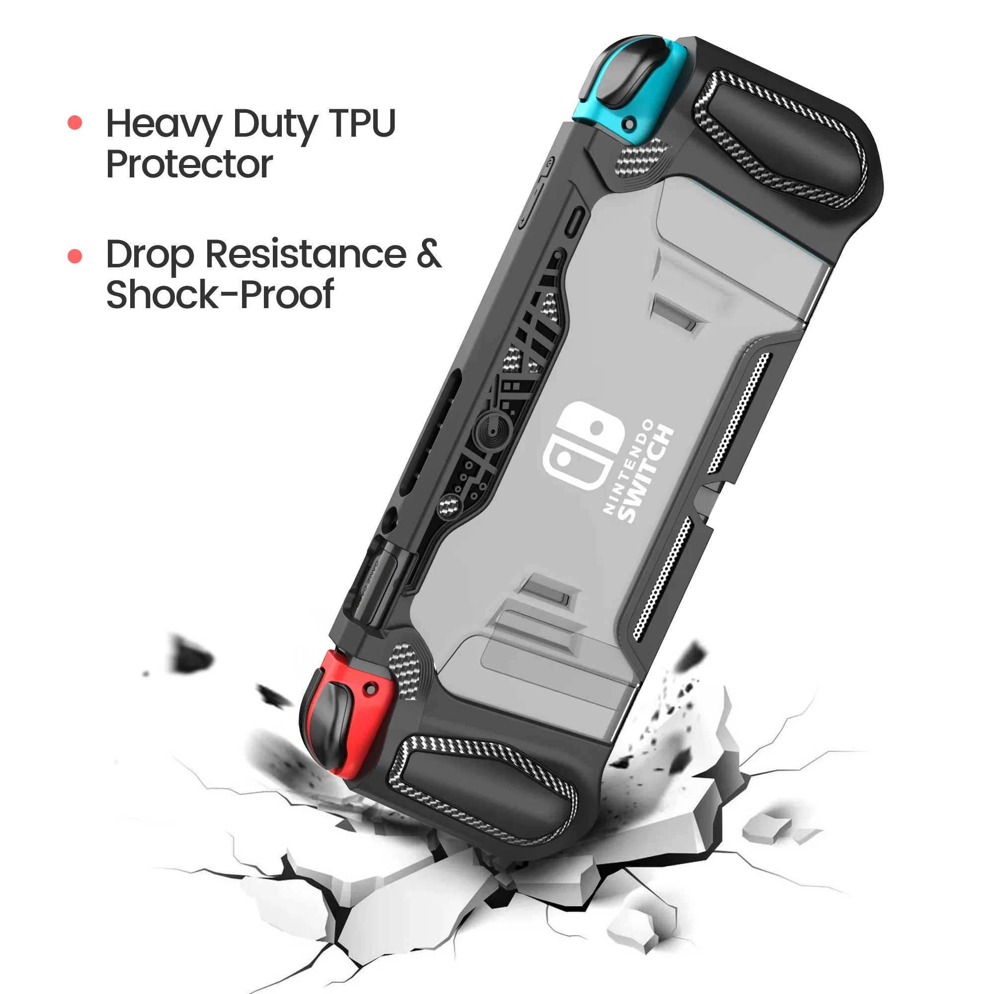 Color: WHITE - For Nintendo Switch Case Dockable Case Compatible with Console & Joy-Con Controller nintendos switch TPU Grip Protective Cover