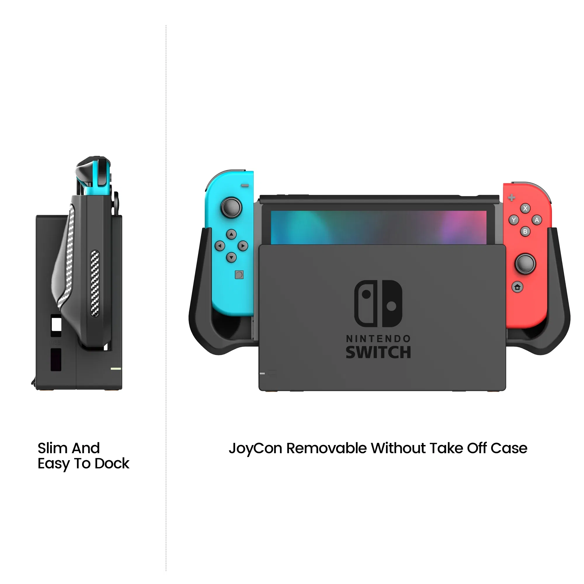 Color: WHITE - For Nintendo Switch Case Dockable Case Compatible with Console & Joy-Con Controller nintendos switch TPU Grip Protective Cover