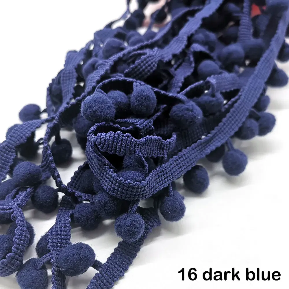 Color: PURPLE, Size: M - 1-5yard Pom pom Fringe Lace Ribbon Pompom Trim Ball Fabric DIY Sewing Tassel Lace Kintted Fabric Handmade DIY Craft Accessorie