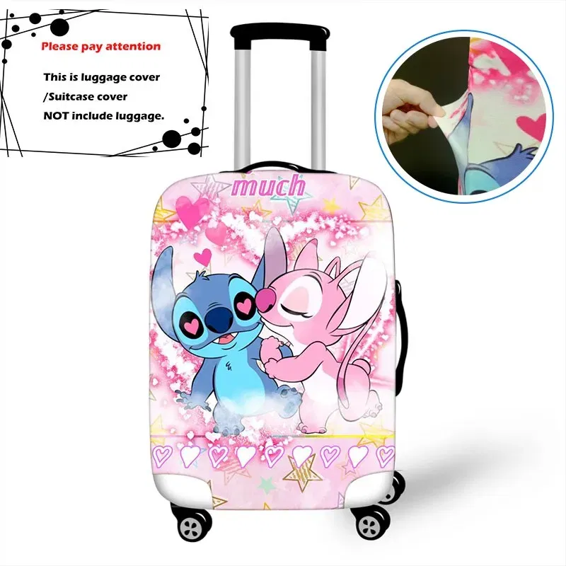 Color: GRAY, Size: L - Lilo Stitch Elastic Luggage Protective Cover Trolley Suitcase Dust Bag Case Cartoon Travel Accessories