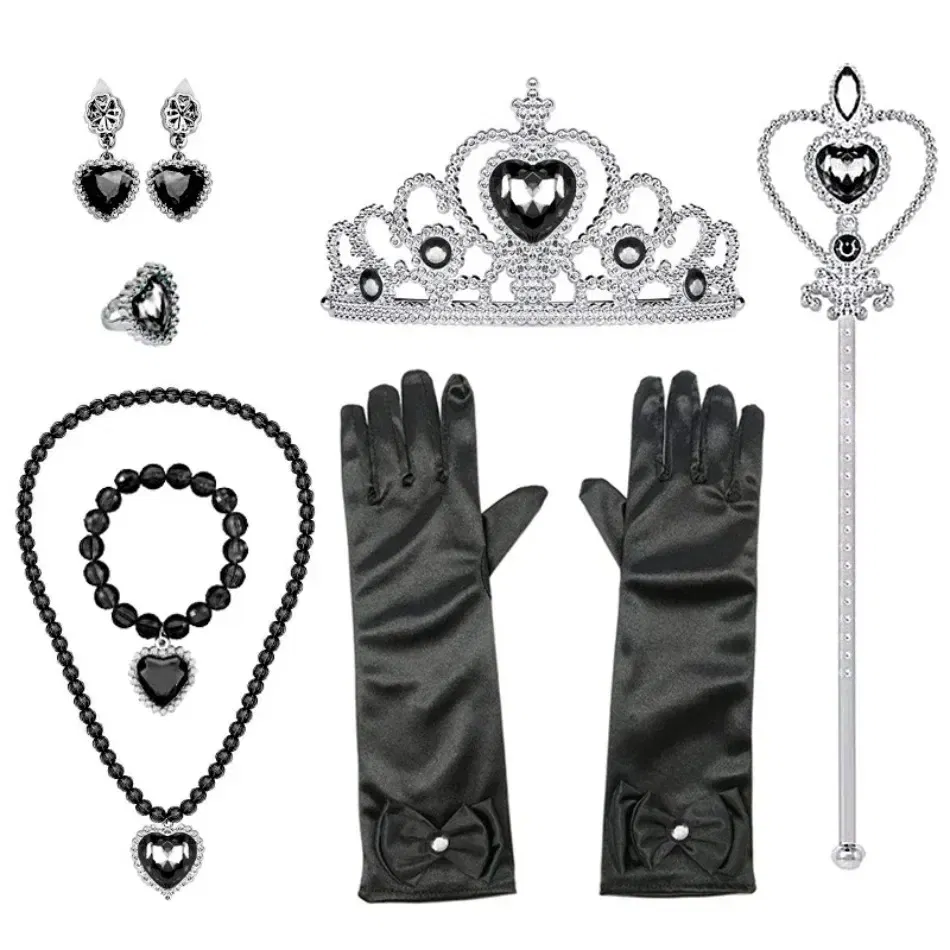 Color: WHITE - Wednesday Wig For Kids Halloween Wednesday Addams Black Braids Synthetic Hair Cosplay Accessories Crown Necklace Headdress Suit