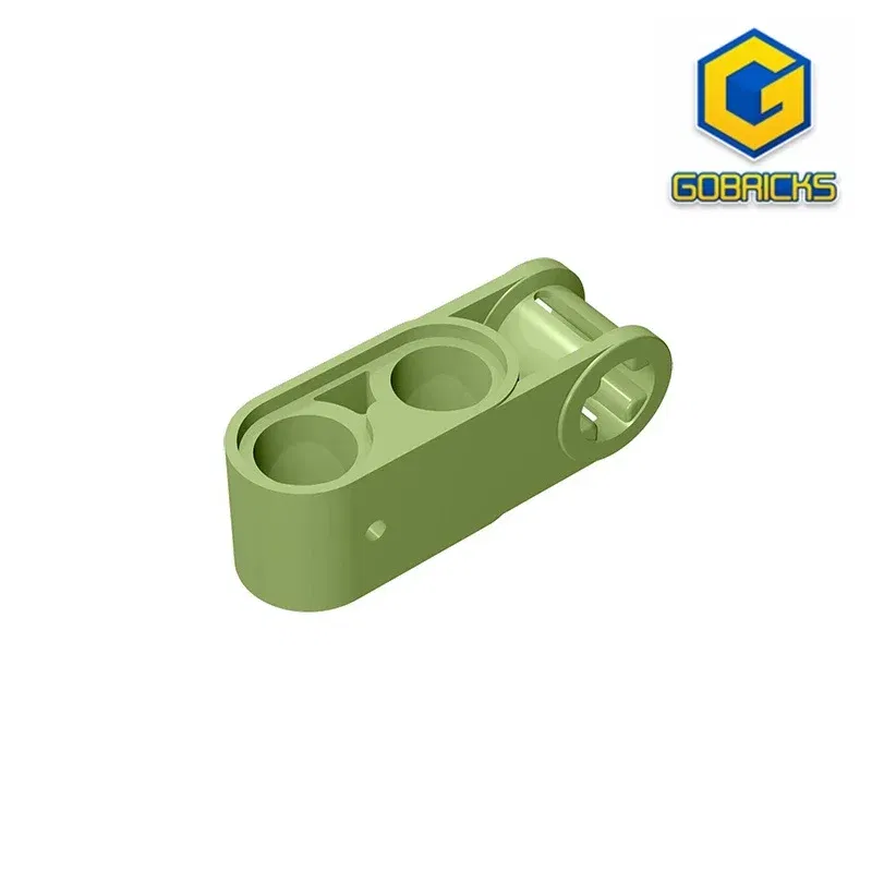 Color: Dark Khaki - Gobricks GDS-936 Technical, Axle and Pin Connector Perpendicular 3L with 2 Pin Holes compatible with lego 42003 Educational