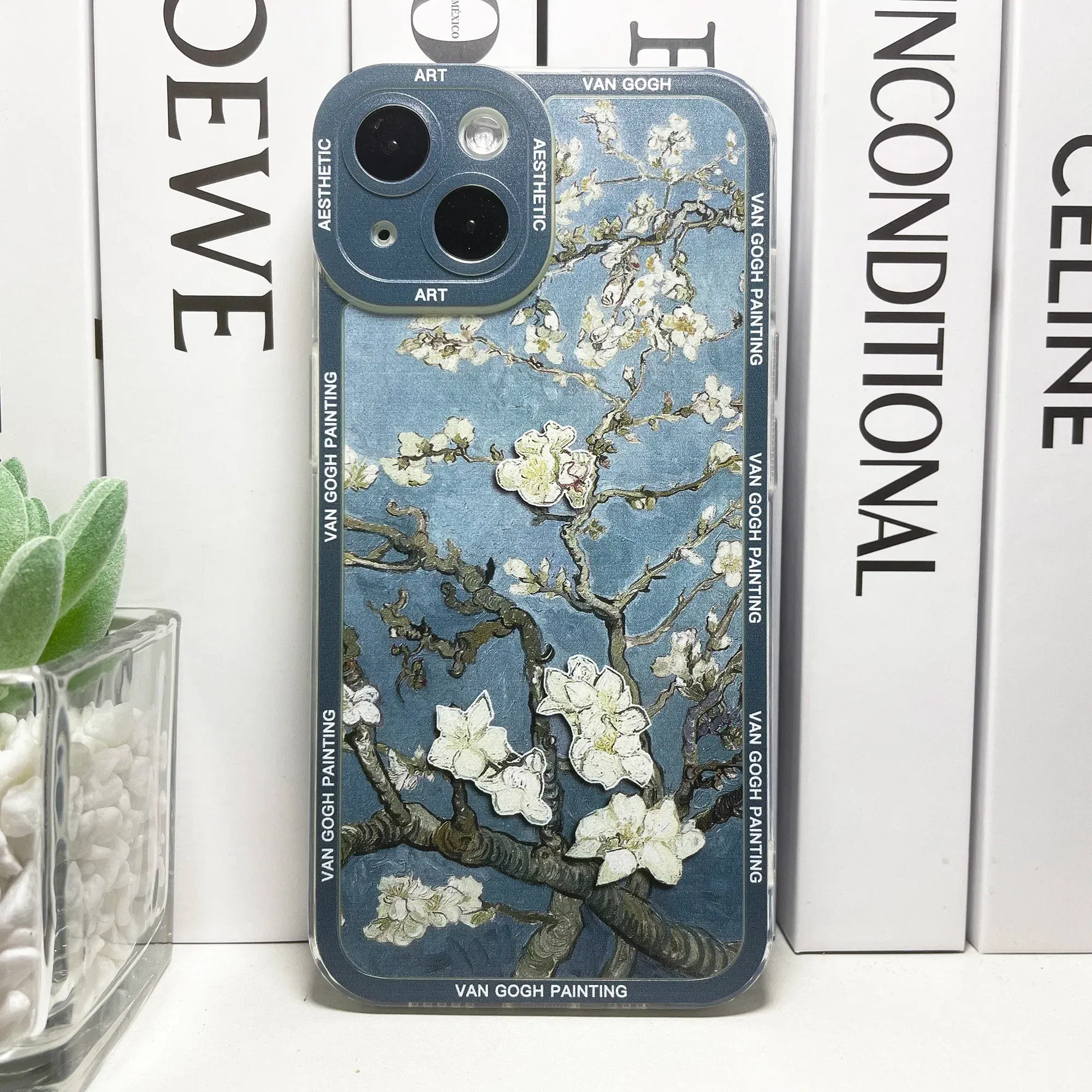 Color: Brown, Material: Nylon - Van Gogh Art Aesthetic Phone Case For iPhone 16 15 14 13 12 11 Pro Max Mini XS X XR SE 8 7 Plus Sunflowers The Starry Night