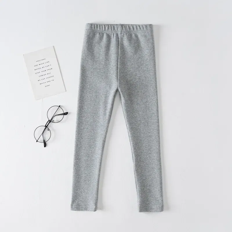 Color: black, Kid Size: 6 - Girls' Leggings Spring And Autumn Style 95 Cotton Female Baby Elastic Pants Children's Slim outer Wear Pants