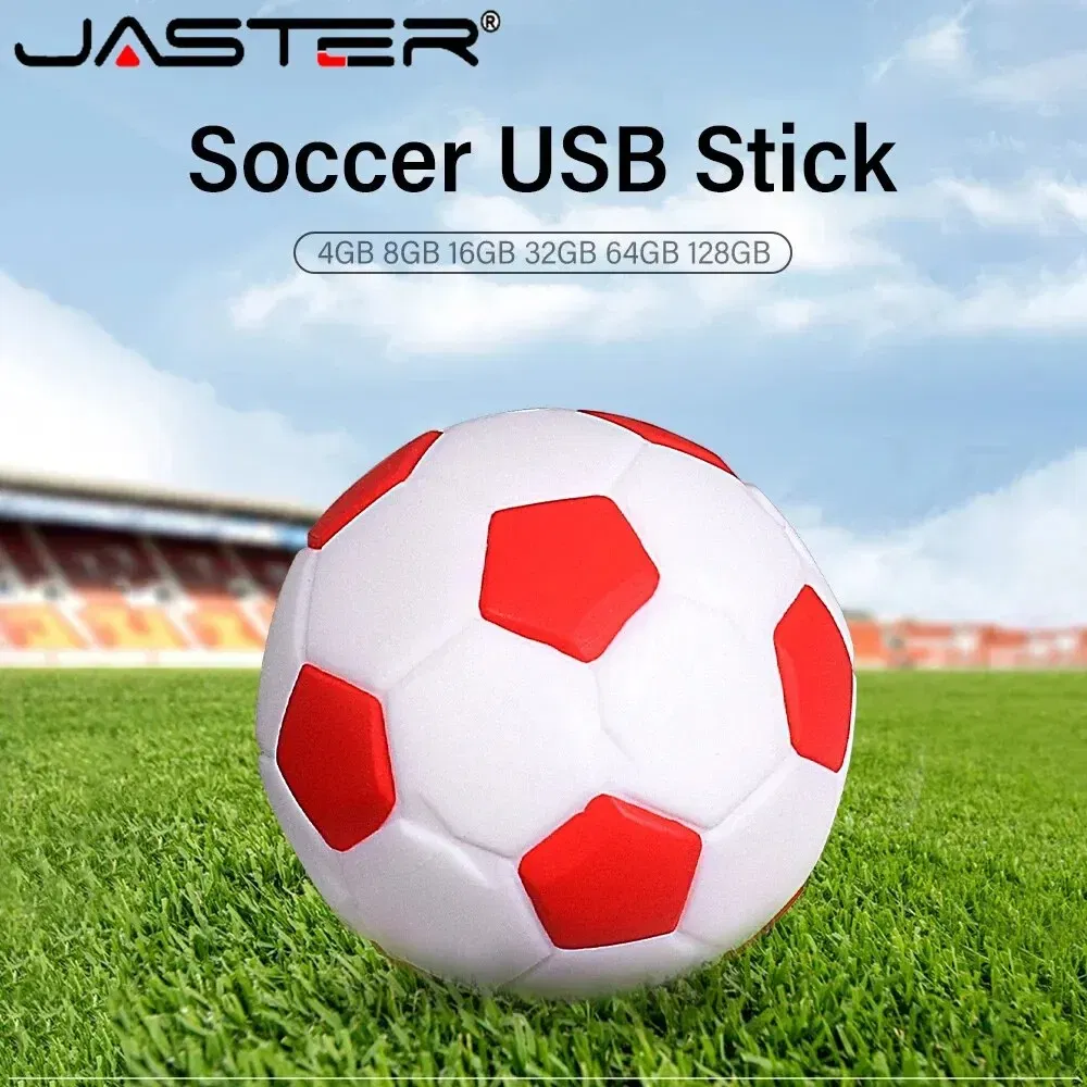 Capacity: 16GB, Color: Yellow - Football USB Flash Drive 64GB Cute Cartoon Memory Stick 32GB Yellow Red Black Pen Drive 16GB Creative Gift U Disk Free Chain