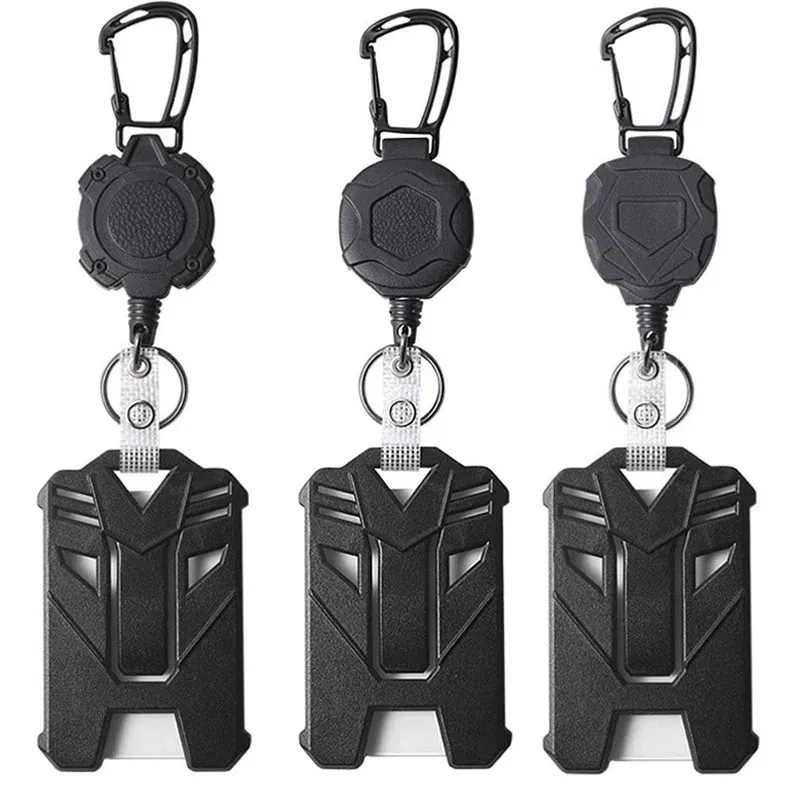 Color: Yellow - ID Card Holder Bus Card Cover Case Badge Reel Clip Badge Clip Heavy Duty Badge Clip Retractable Badge Holder ID Badge Holder