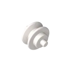 Color: WHITE - Gobricks GDS-90004 Wheel Centre Small with Stub Axles (Pulley Wheel)  compatible with lego 3464 Assembles Building Blocks