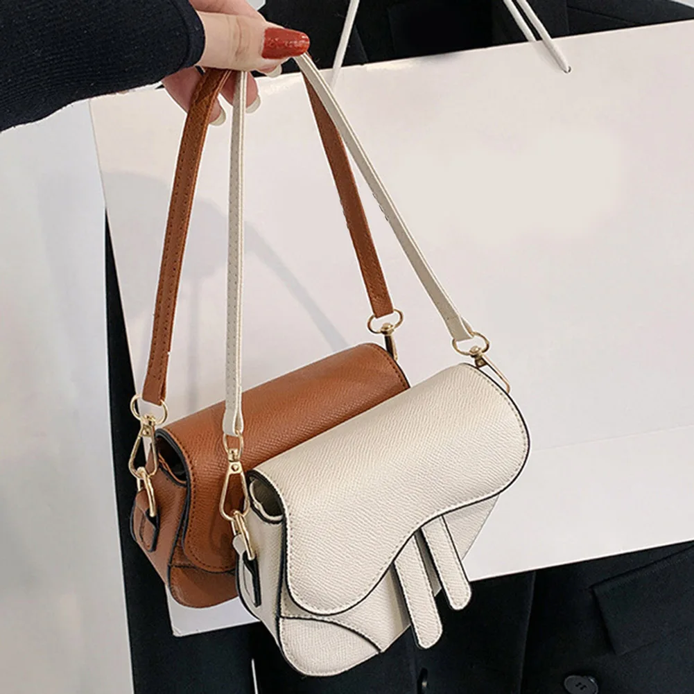 Color: Hot Pink - Women Fashion Mini Handbags Hasp Zipper Messenger Bags Saddle Bag Solid Color Casual Simple Inside Lock Ornament Bag